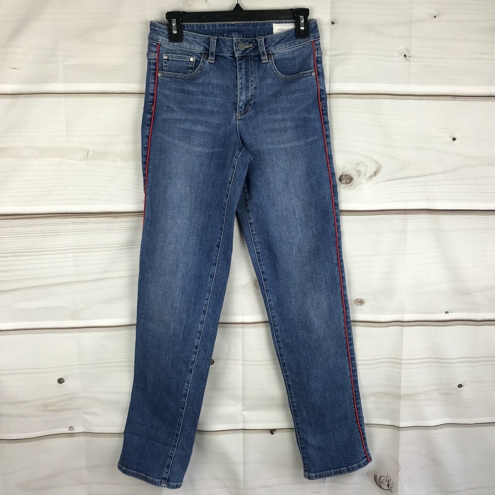 Vince Camuto Jeans Womens 0 Straight Leg Stretch Mid Rise Medium Wash Denim